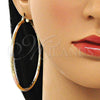 Argolla Extra Grande 02.213.0245.70 Oro Laminado, Diamantado, Tres Tonos
