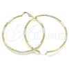 Argolla Extra Grande 02.213.0245.70 Oro Laminado, Diamantado, Tres Tonos