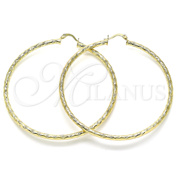Argolla Extra Grande 02.213.0245.1.70 Oro Laminado, Diamantado, Tono Dorado