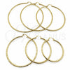 Argolla Extra Grande 02.213.0245.1.70 Oro Laminado, Diamantado, Tono Dorado