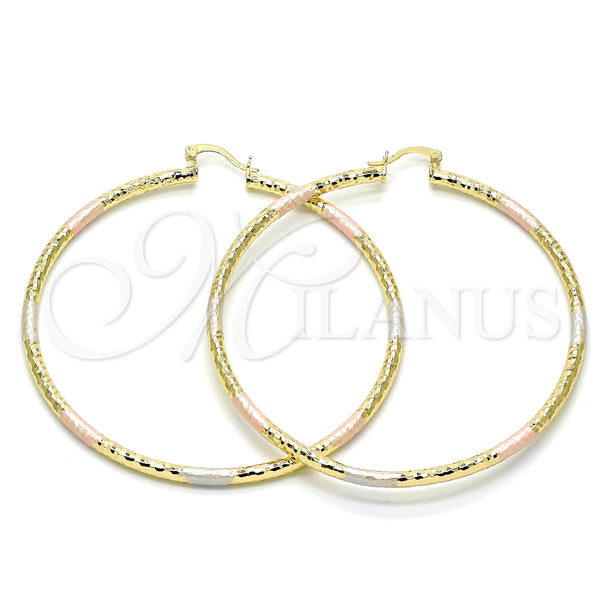 Argolla Extra Grande 02.213.0246.70 Oro Laminado, Diamantado, Tres Tonos