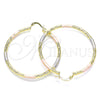 Argolla Grande 02.213.0245.50 Oro Laminado, Diamantado, Tres Tonos
