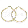 Argolla Grande 02.213.0245.50 Oro Laminado, Diamantado, Tres Tonos