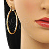 Argolla Grande 02.213.0245.1.50 Oro Laminado, Diamantado, Tono Dorado