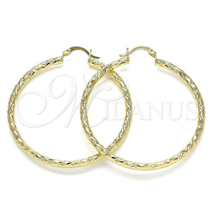 Argolla Grande 02.213.0245.1.50 Oro Laminado, Diamantado, Tono Dorado
