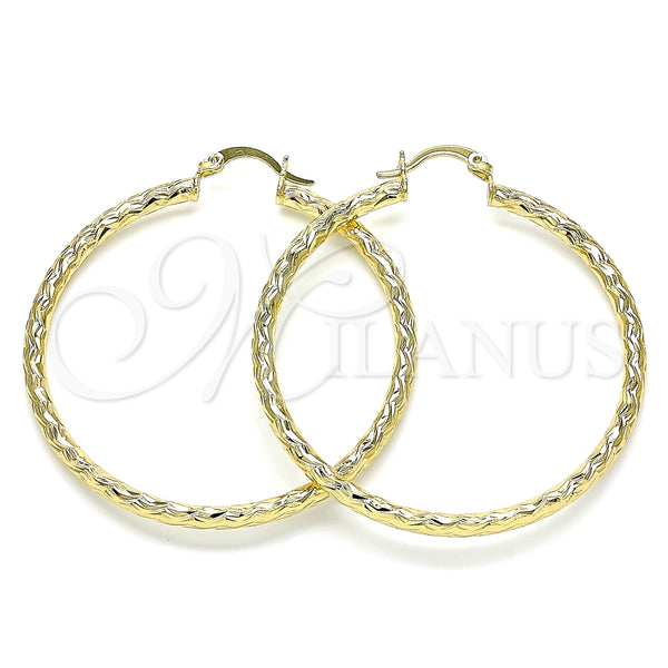 Argolla Grande 02.213.0245.1.50 Oro Laminado, Diamantado, Tono Dorado