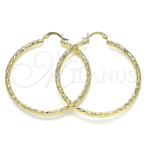 Argolla Grande 02.213.0245.1.50 Oro Laminado, Diamantado, Tono Dorado