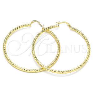 Argolla Grande 02.213.0246.1.60 Oro Laminado, Diamantado, Tono Dorado
