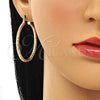 Argolla Mediana 02.213.0246.1.40 Oro Laminado, Diseño de Hueco, Diamantado, Tono Dorado