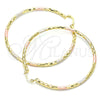 Argolla Extra Grande 02.213.0156.1.70 Oro Laminado, Diamantado, Tres Tonos