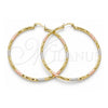 Argolla Extra Grande 02.213.0156.1.70 Oro Laminado, Diamantado, Tres Tonos