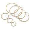 Argolla Grande 02.213.0246.60 Oro Laminado, Diamantado, Tres Tonos