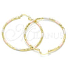 Argolla Grande 02.213.0156.1.60 Oro Laminado, Diamantado, Tres Tonos