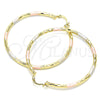 Argolla Grande 02.213.0156.1.60 Oro Laminado, Diamantado, Tres Tonos
