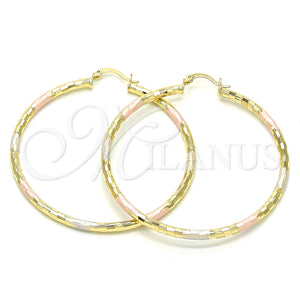 Argolla Grande 02.213.0156.1.60 Oro Laminado, Diamantado, Tres Tonos