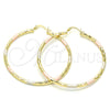 Argolla Grande 02.213.0156.1.60 Oro Laminado, Diamantado, Tres Tonos