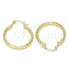 Argolla Mediana 02.213.0246.1.30 Oro Laminado, Diseño de Hueco, Diamantado, Tono Dorado