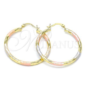 Argolla Mediana 02.213.0156.1.40 Oro Laminado, Diamantado, Tres Tonos