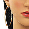 Argolla Extra Grande 02.213.0150.1.70 Oro Laminado, Diamantado, Tres Tonos