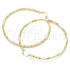 Argolla Extra Grande 02.213.0150.1.70 Oro Laminado, Diamantado, Tres Tonos