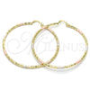 Argolla Extra Grande 02.213.0150.1.70 Oro Laminado, Diamantado, Tres Tonos