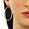 Argolla Grande 02.213.0156.1.50 Oro Laminado, Diamantado, Tres Tonos