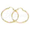 Argolla Grande 02.213.0156.1.50 Oro Laminado, Diamantado, Tres Tonos