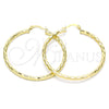Argolla Grande 02.213.0156.50 Oro Laminado, Diseño de Hueco, Diamantado, Tono Dorado
