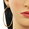 Argolla Extra Grande 02.213.0152.70 Oro Laminado, Diseño de Hueco, Diamantado, Tono Dorado