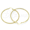 Argolla Extra Grande 02.213.0152.70 Oro Laminado, Diseño de Hueco, Diamantado, Tono Dorado