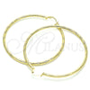 Argolla Extra Grande 02.213.0152.70 Oro Laminado, Diseño de Hueco, Diamantado, Tono Dorado