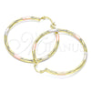 Argolla Grande 02.213.0152.1.50 Oro Laminado, Diamantado, Tres Tonos