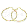 Argolla Grande 02.213.0152.1.50 Oro Laminado, Diamantado, Tres Tonos