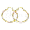 Argolla Mediana 02.213.0152.1.40 Oro Laminado, Diamantado, Tres Tonos