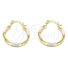 Argolla Pequeña 02.213.0152.1.25 Oro Laminado, Diamantado, Tres Tonos
