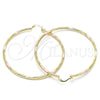 Argolla Extra Grande 02.213.0152.1.70 Oro Laminado, Diamantado, Tres Tonos