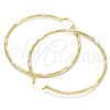 Argolla Extra Grande 02.213.0152.1.70 Oro Laminado, Diamantado, Tres Tonos