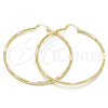 Argolla Extra Grande 02.213.0152.1.70 Oro Laminado, Diamantado, Tres Tonos
