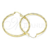 Argolla Grande 02.213.0152.50 Oro Laminado, Diseño de Hueco, Diamantado, Tono Dorado