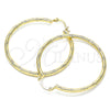 Argolla Grande 02.213.0152.50 Oro Laminado, Diseño de Hueco, Diamantado, Tono Dorado