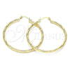 Argolla Grande 02.213.0152.50 Oro Laminado, Diseño de Hueco, Diamantado, Tono Dorado
