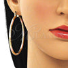 Argolla Grande 02.213.0247.60 Oro Laminado, Diseño de Hueco, Diamantado, Tres Tonos