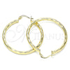 Argolla Mediana 02.213.0248.1.40 Oro Laminado, Diseño de Hueco, Diamantado, Tono Dorado