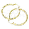 Argolla Mediana 02.213.0248.1.40 Oro Laminado, Diseño de Hueco, Diamantado, Tono Dorado