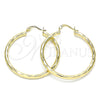 Argolla Mediana 02.213.0248.1.40 Oro Laminado, Diseño de Hueco, Diamantado, Tono Dorado