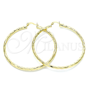 Argolla Grande 02.213.0248.1.60 Oro Laminado, Diamantado, Tono Dorado