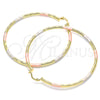 Argolla Extra Grande 02.213.0153.1.70 Oro Laminado, Diamantado, Tres Tonos