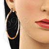 Argolla Grande 02.213.0248.60 Oro Laminado, Diamantado, Tres Tonos