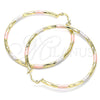 Argolla Grande 02.213.0248.60 Oro Laminado, Diamantado, Tres Tonos
