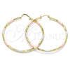 Argolla Grande 02.213.0248.60 Oro Laminado, Diamantado, Tres Tonos